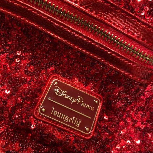 Loungefly Disney Parks NEW Minnie Mouse Pirate RED Sequined Mini Backpack - Picture 4 of 15